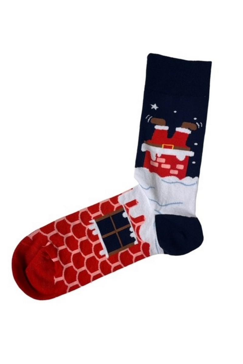 Kerstsokken - Heren - Dames Sokken - Socks - Blauw - Rood