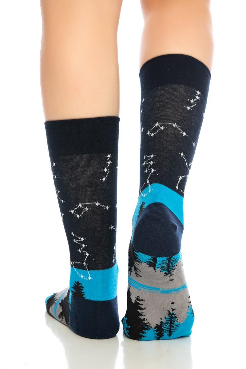 Kerstsokken - Heren - Dames Sokken - Socks - Sterrenstelsel - Blauw