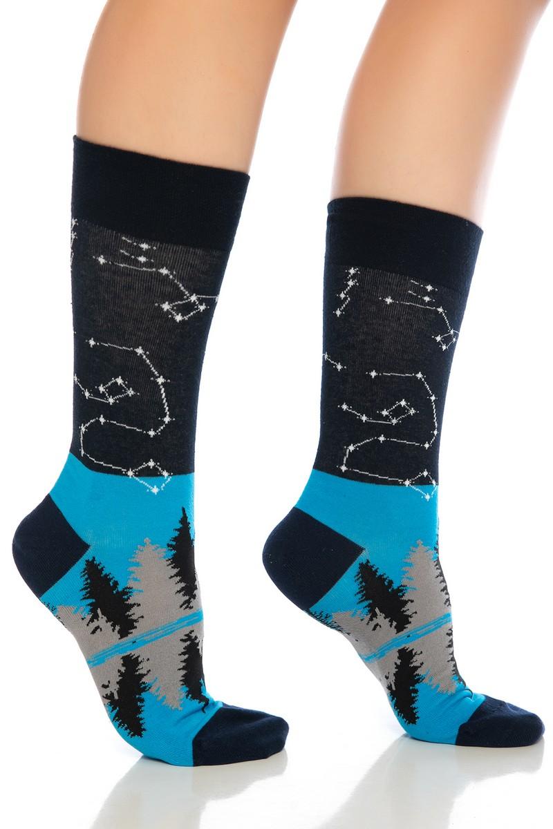 Kerstsokken - Heren - Dames Sokken - Socks - Sterrenstelsel - Blauw