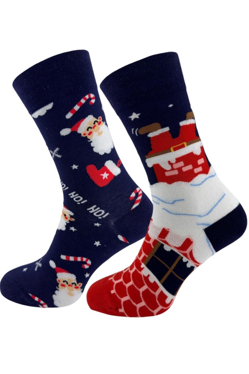 Kerstsokken - Heren - Dames Sokken - Socks - Blauw - Rood